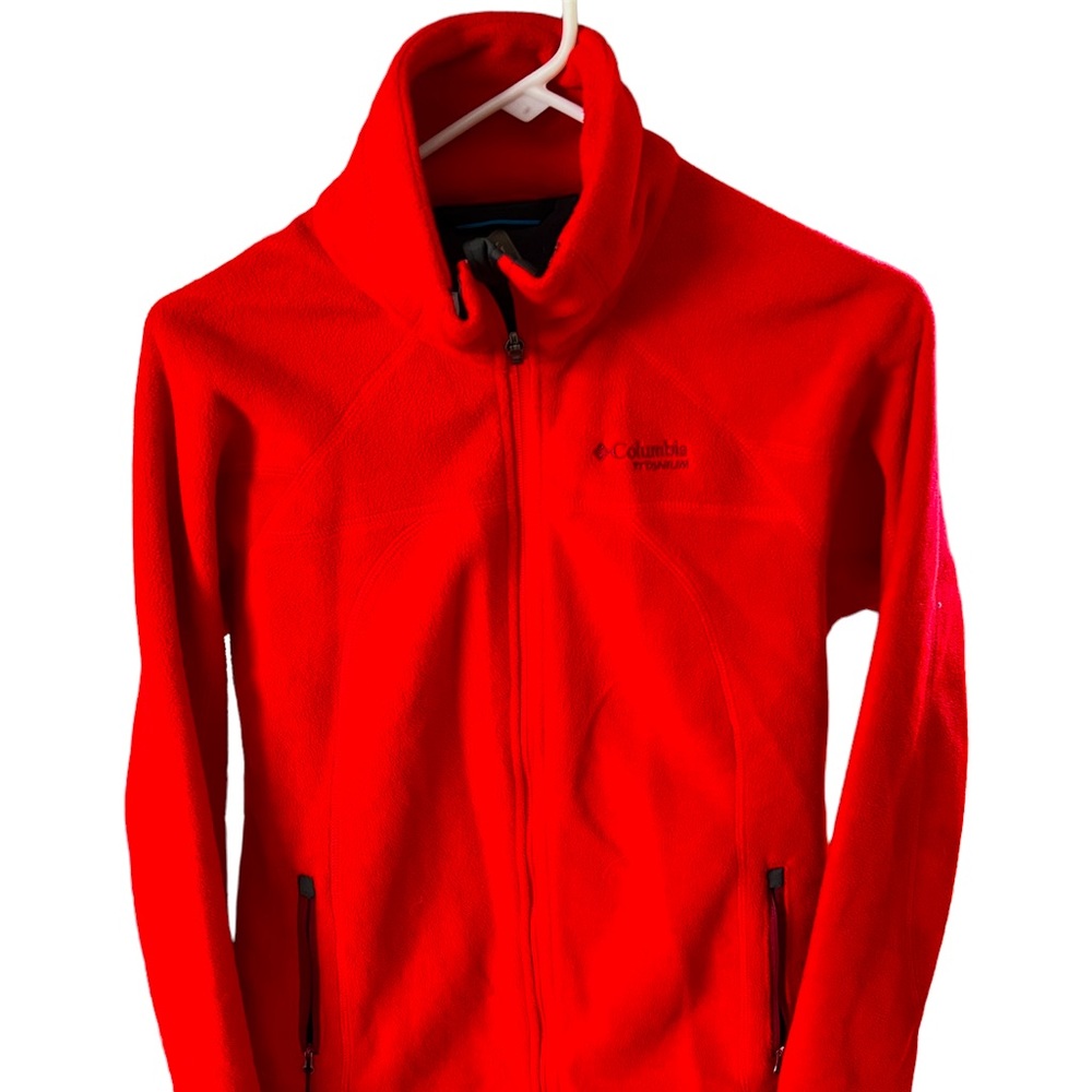 Columbia Women's Bright Red Full-Zip Teddy Fleece Jacket